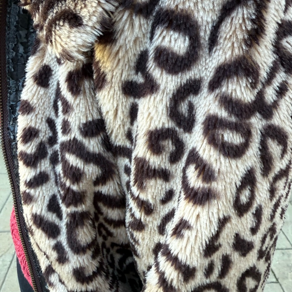 Candie's Leopard Print Bomber Jacket View 4
